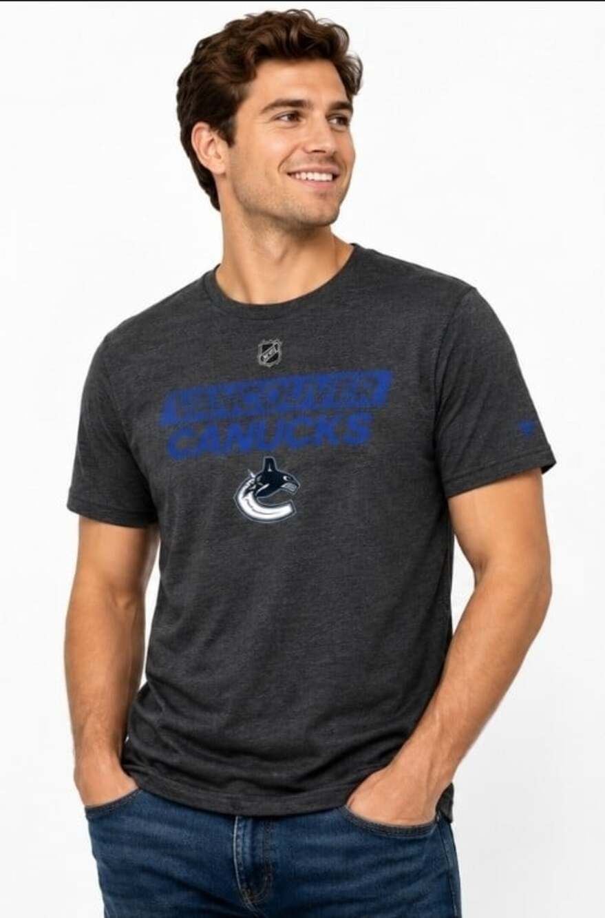 Fanatics Heather Charcoal Vancouver Canucks Authentic Pro Core Primary Small NWT